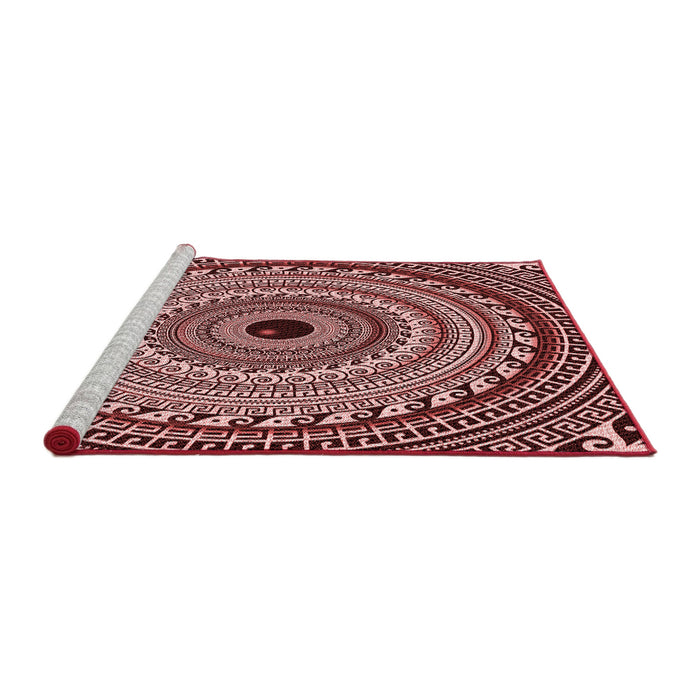 Sideview of Machine Washable Transitional Pink Daisy Pink Rug, wshpat1615rd