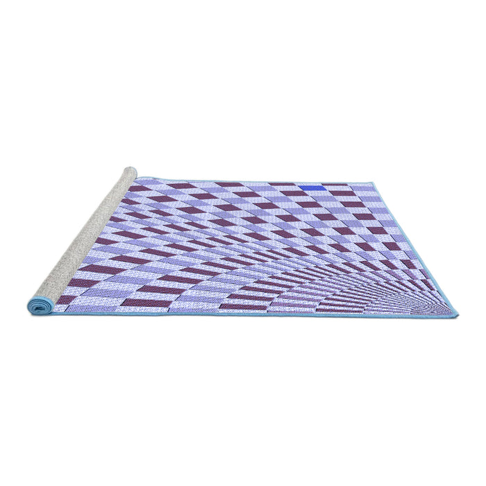Sideview of Machine Washable Transitional Purple Sage Bush Purple Rug, wshpat1616blu