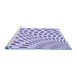 Sideview of Machine Washable Transitional Purple Sage Bush Purple Rug, wshpat1616blu