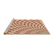 Sideview of Machine Washable Transitional Khaki Gold Rug, wshpat1616brn