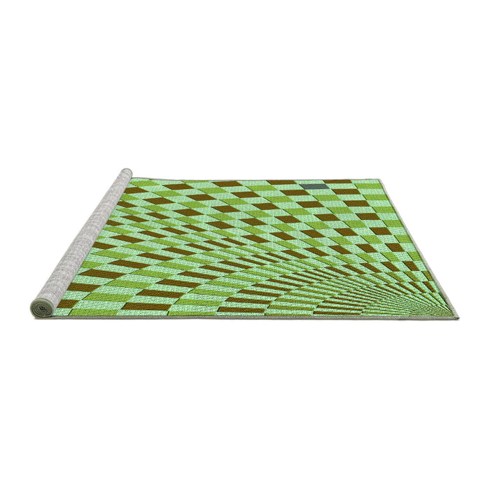 Sideview of Machine Washable Transitional Light Green Rug, wshpat1616grn
