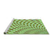 Sideview of Machine Washable Transitional Light Green Rug, wshpat1616grn