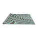 Sideview of Machine Washable Transitional Blue Rug, wshpat1616lblu