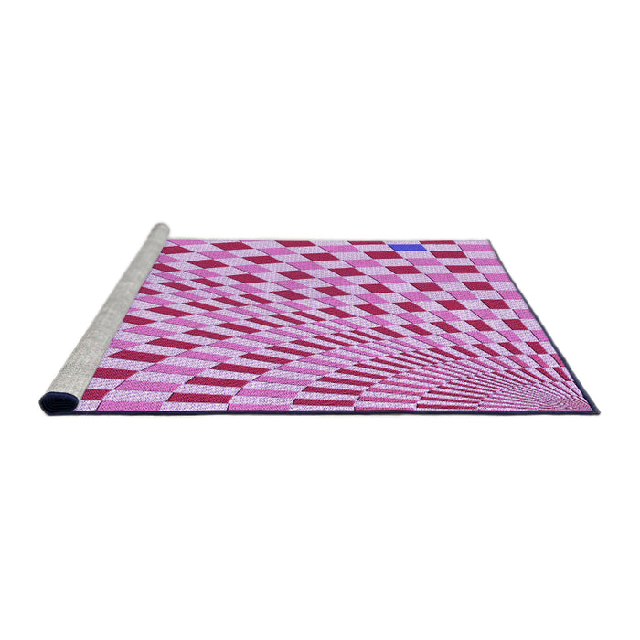 Sideview of Machine Washable Transitional Blossom Pink Rug, wshpat1616pur