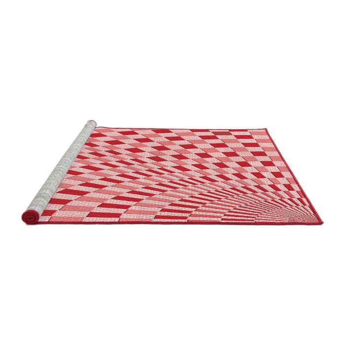 Sideview of Machine Washable Transitional Deep Rose Pink Rug, wshpat1616rd