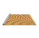 Sideview of Machine Washable Transitional Orange Red Orange Rug, wshpat1616yw