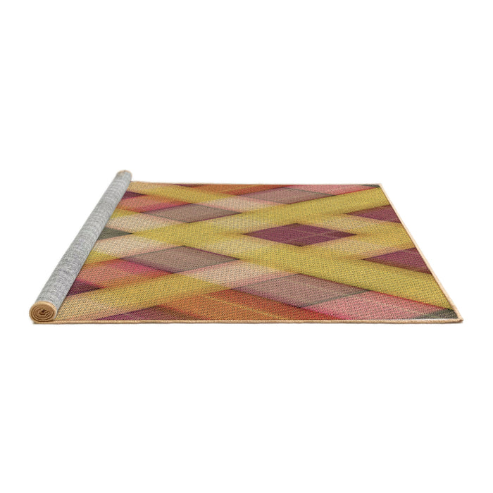 Sideview of Machine Washable Transitional Orange Rug, wshpat1617brn