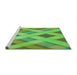 Sideview of Machine Washable Transitional Emerald Green Rug, wshpat1617grn