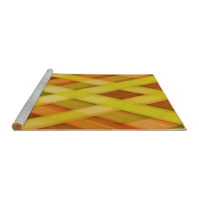 Sideview of Machine Washable Transitional Orange Rug, wshpat1617yw