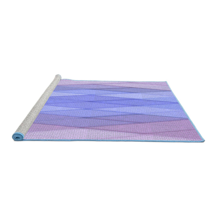 Sideview of Machine Washable Transitional Medium Slate Blue Rug, wshpat1618blu