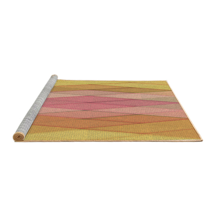 Sideview of Machine Washable Transitional Orange Rug, wshpat1618brn