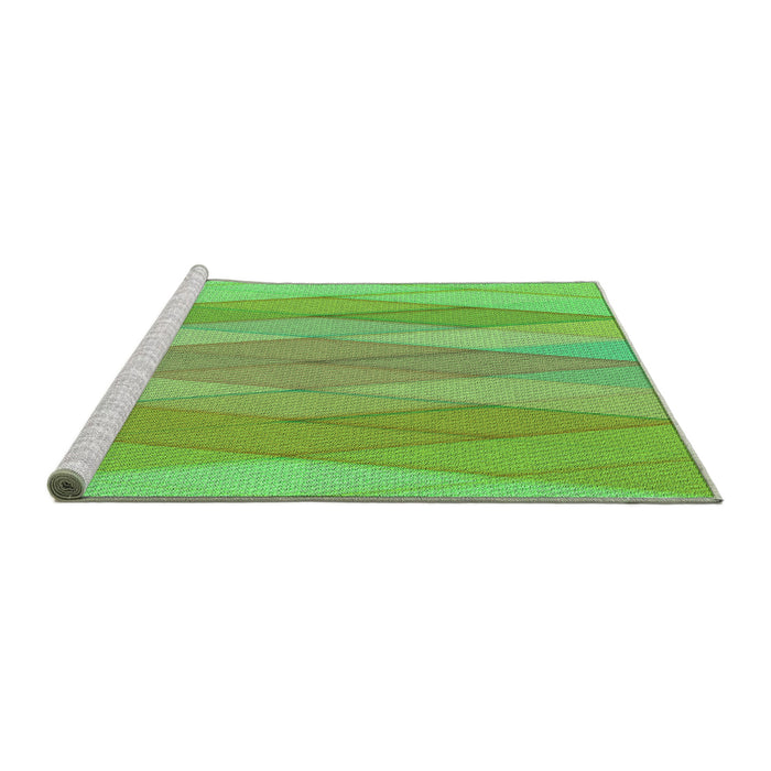 Sideview of Machine Washable Transitional Emerald Green Rug, wshpat1618grn