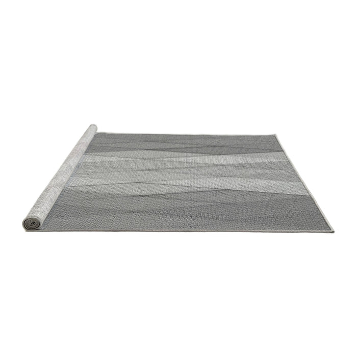 Sideview of Machine Washable Transitional Gray Rug, wshpat1618gry