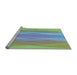 Sideview of Machine Washable Transitional Green Rug, wshpat1618lblu