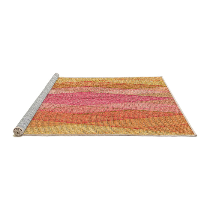 Sideview of Machine Washable Transitional Bright Orange Rug, wshpat1618org