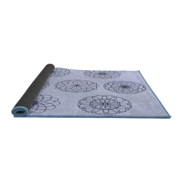 Thickness of Patterned Lavender Blue Rug, pat1619blu
