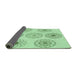 Thickness of Patterned Mint Green Rug, pat1619grn