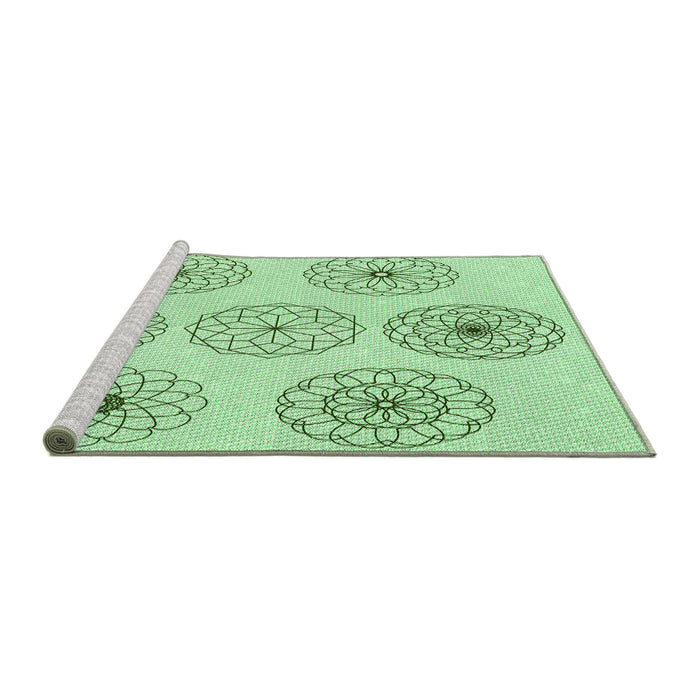 Sideview of Machine Washable Transitional Mint Green Rug, wshpat1619grn