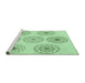 Sideview of Machine Washable Transitional Mint Green Rug, wshpat1619grn