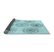 Thickness of Patterned Electric Blue Rug, pat1619lblu