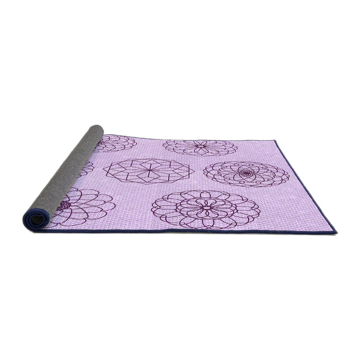 Thickness of Patterned Orchid Purple Rug, pat1619pur