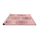 Sideview of Machine Washable Transitional Pink Rug, wshpat1619rd