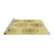 Sideview of Machine Washable Transitional Sun Yellow Rug, wshpat1619yw