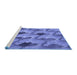 Sideview of Machine Washable Transitional Sky Blue Rug, wshpat162blu