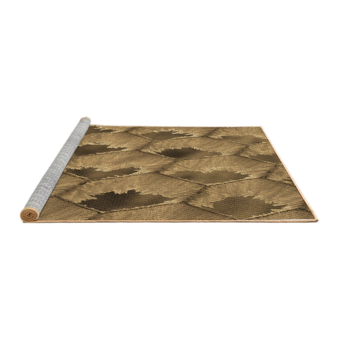 Sideview of Machine Washable Transitional Saddle Brown Rug, wshpat162brn