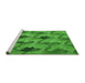 Sideview of Machine Washable Transitional Green Rug, wshpat162grn