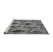 Sideview of Machine Washable Transitional Grey Gray Rug, wshpat162gry