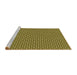 Sideview of Machine Washable Transitional Metallic Gold Rug, wshpat1621yw