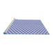 Sideview of Machine Washable Transitional Blue Rug, wshpat1622blu