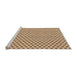 Sideview of Machine Washable Transitional Saddle Brown Rug, wshpat1622org