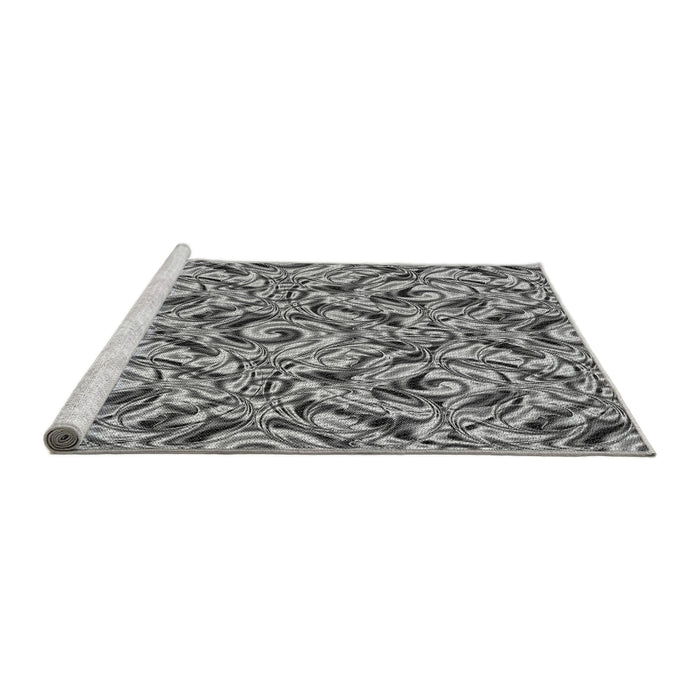 Sideview of Machine Washable Transitional Cloud Gray Rug, wshpat1623gry