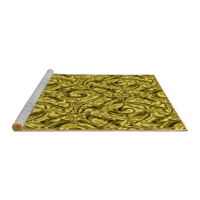 Sideview of Machine Washable Transitional Dark Bronze Brown Rug, wshpat1623yw