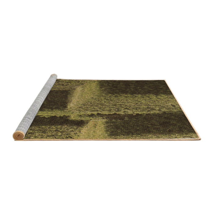 Sideview of Machine Washable Transitional Chocolate Brown Rug, wshpat1624brn