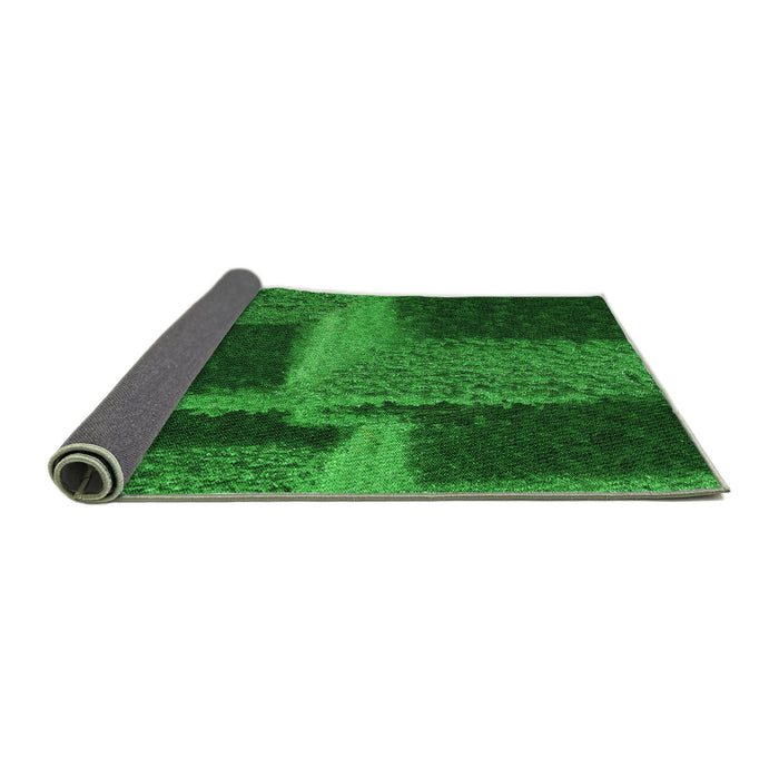Thickness of Patterned Deep Emerald Green Rug, pat1624grn