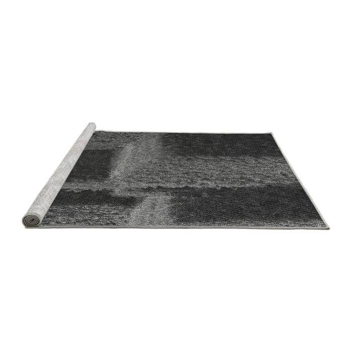 Sideview of Machine Washable Transitional Charcoal Black Rug, wshpat1624gry