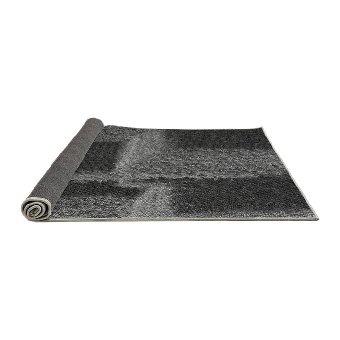 Thickness of Patterned Charcoal Black Rug, pat1624gry
