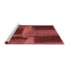 Sideview of Machine Washable Transitional Red Rug, wshpat1624rd