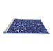 Sideview of Machine Washable Transitional Denim Dark Blue Rug, wshpat1625blu