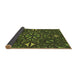 Thickness of Patterned Dark Forest Green Rug, pat1625brn