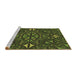 Sideview of Machine Washable Transitional Dark Forest Green Rug, wshpat1625brn