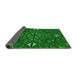 Thickness of Patterned Deep Emerald Green Rug, pat1625grn