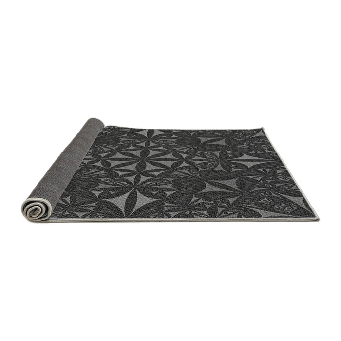 Thickness of Patterned Charcoal Black Rug, pat1625gry
