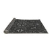 Thickness of Patterned Charcoal Black Rug, pat1625gry