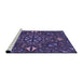 Sideview of Machine Washable Transitional Blue Rug, wshpat1625pur