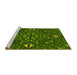 Sideview of Machine Washable Transitional Dark Forest Green Rug, wshpat1625yw