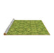 Sideview of Machine Washable Transitional Pistachio Green Rug, wshpat1626brn